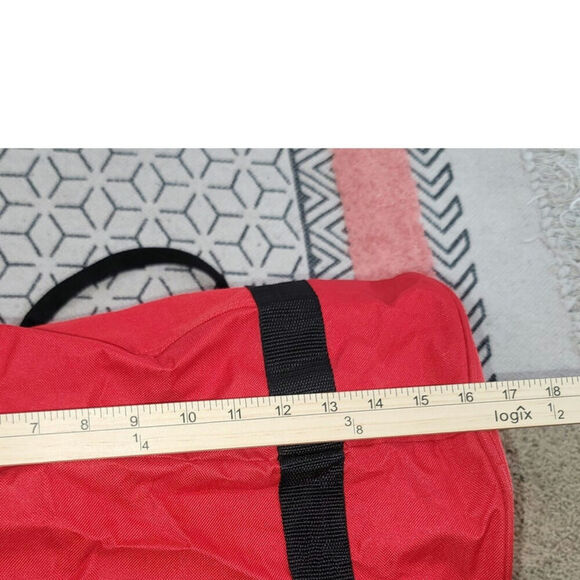 THIRTY-ONE BAGS SMALL RED DUFFLE TOTE BAG IN RED, W "LANDON" in BLACK - Picture 12 of 16